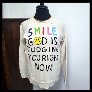 🏳️‍🌈 UNIF Graphic Sweatshirt "Smile G🙂D Is Judging You Right Now"